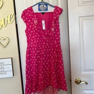 New with tags JCrew hot pink ruffle dress.